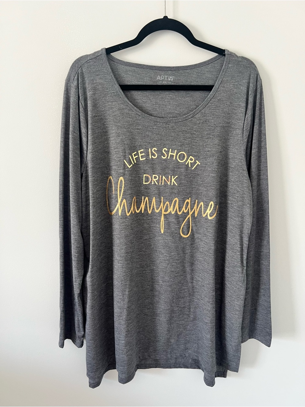 Apt. 9 Heather Gray Tee with White Logo